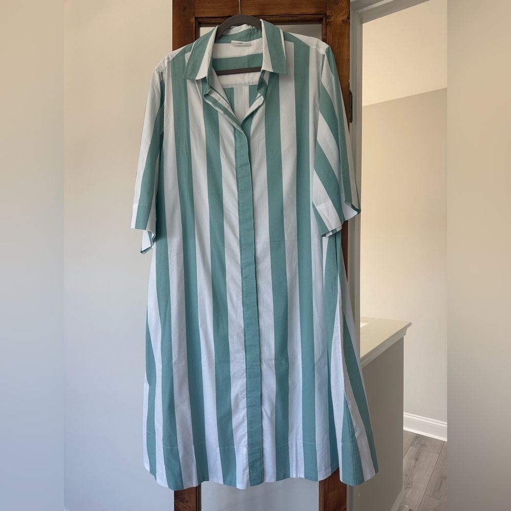 LAKE Marnie Caftan in Azure Stripe
